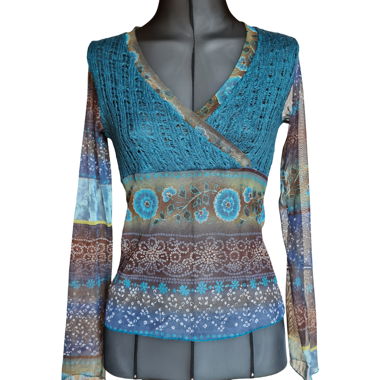 Fashion Studio Mesh Langarmshirt