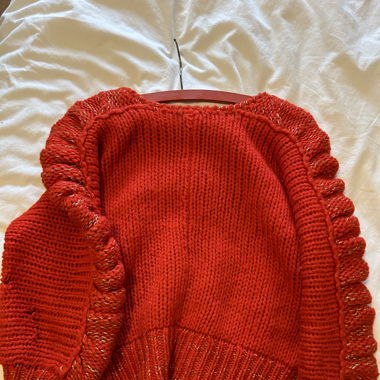 Red Wool Sweater with crazy arms