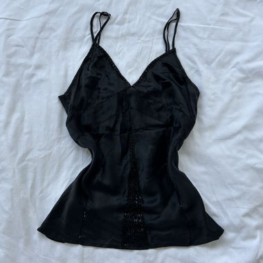 Vintage Naf Naf Black Silk Camisole – Size S