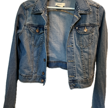 Giacca di jeans chiara e sagomata