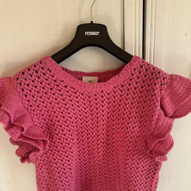 Pinke Häckelbluse