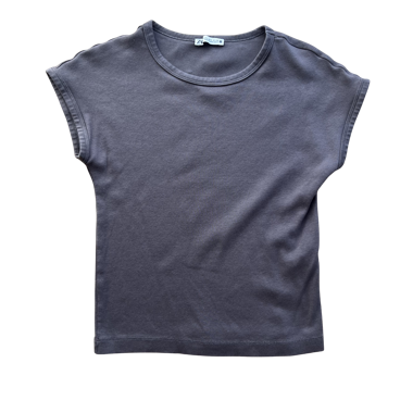 T-shirt bébé Zara marron côtelé à manches papillon