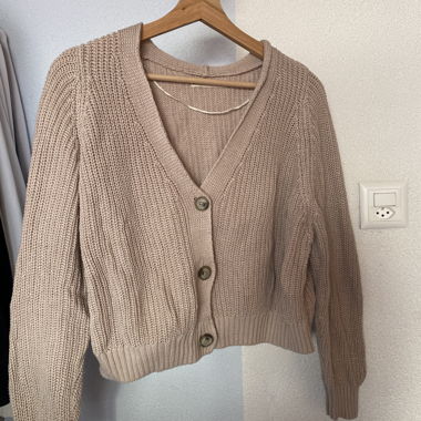 beiger strick cardigan