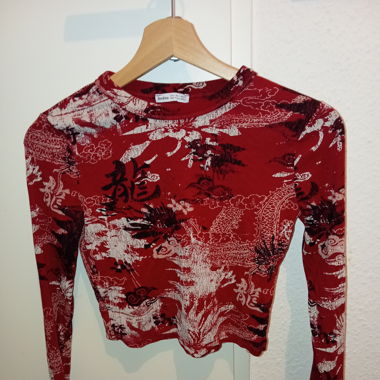 Haut crop top à manche longue