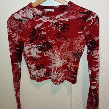 Haut crop top à manche longue