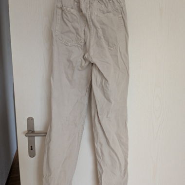 Beige trousers with elastic waistband