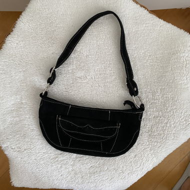 Mini-sac en daim noir