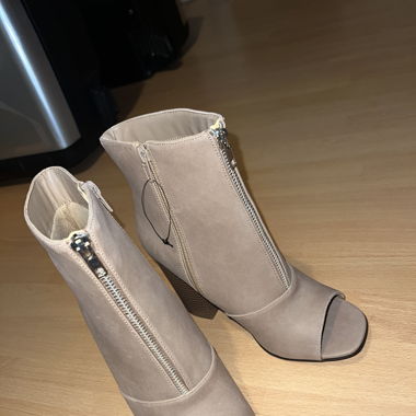 BOTTINE A TALON BRUN BEIGE 