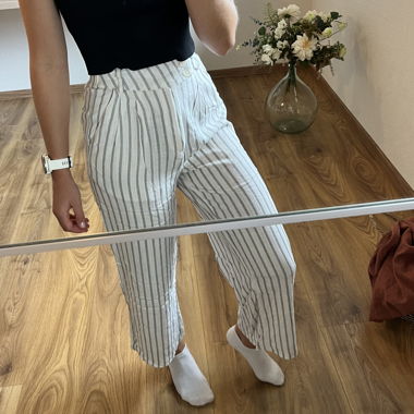 Pantalon d'été rayé Stradivarius