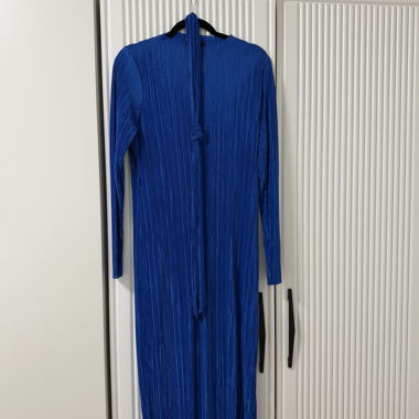 Abito plissettato blu New Look