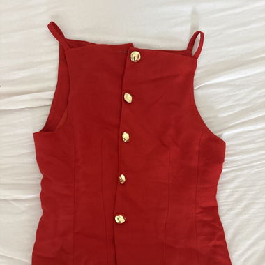 Sleeveless Vest in Linen Blend