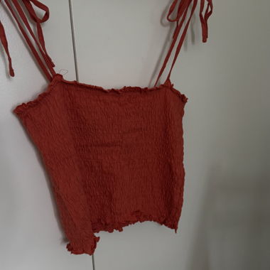 Dunkeloranges Bandeau-Oberteil