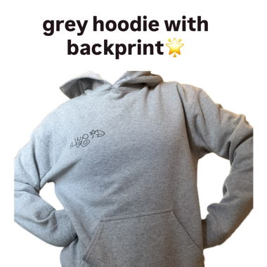 hoodie gris avec impression dans le dos