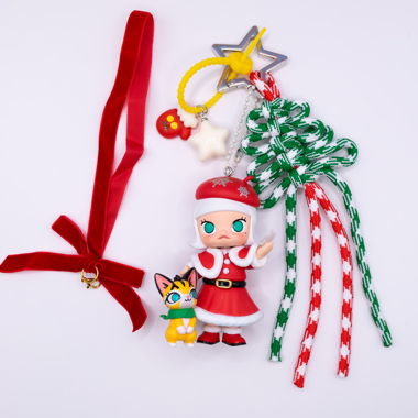 POP MART M0LLY weihnachtlicher Schlüsselanhänger und Baumschmuck
