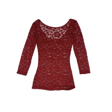 Rotes Spitzentop