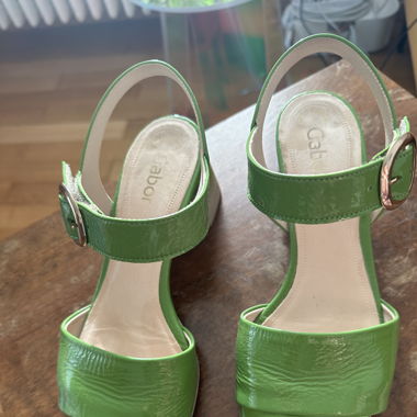 Light Green Block Heel Sandals