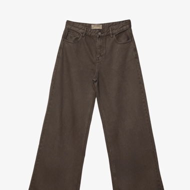 Jeans marron à jambes larges Stradivarius