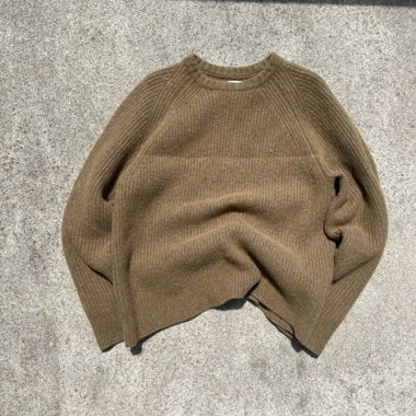 100% WOOL KNIT SWEATER ORANGE/BROWN/GREEN JAPANESE