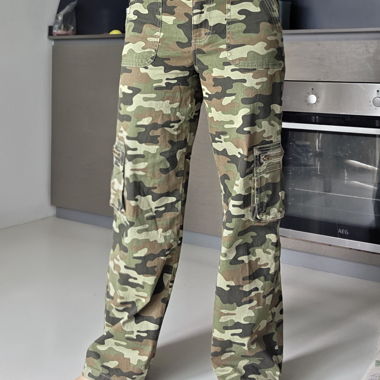 Pantaloni cargo a gamba larga