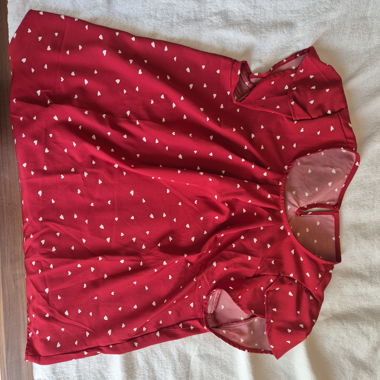 Red Blouse with Little Hearts