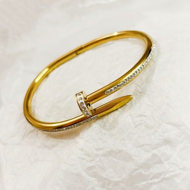 Bracelet jonc Zircon Or Full Bangle plaqué or 18k