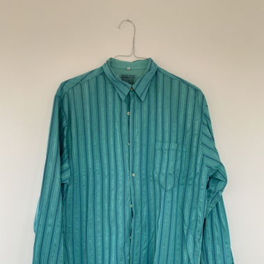 Vintage Bluse Türkis schimmernd