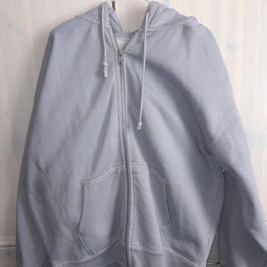 Sweat oversize a capuche zippé bleu/gris 