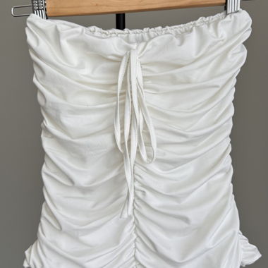 Top bianco arricciato Taglia S