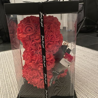 Boîte-cadeau Teddy de roses rouges