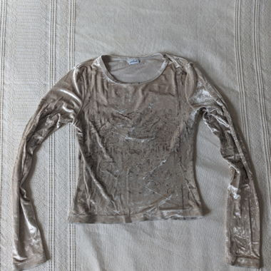Camicia in velluto bianco beige