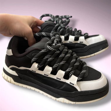 Sneaker CHUNKY Y2K con lacci in corda nero bianco (EUR 42)