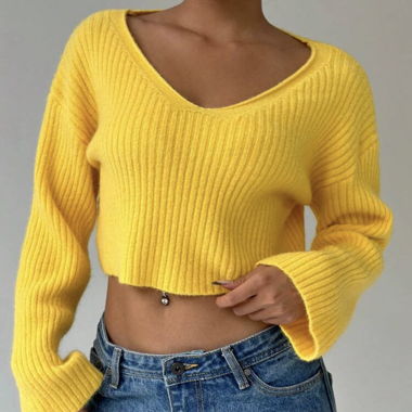 Maglione corto giallo