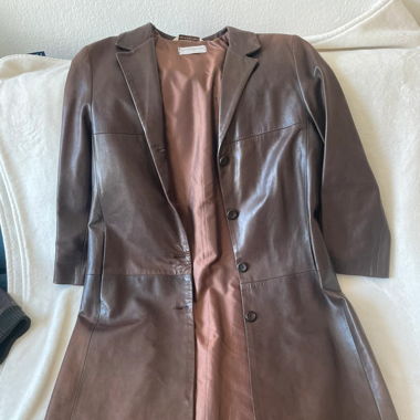 Manteau cuir agneau plongé chocolat