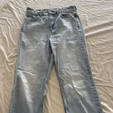 Jeans Zara a vita alta dritti blu