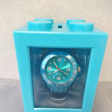 Silikon Uhr Türkis in Box Lego Stein Kässeli _2