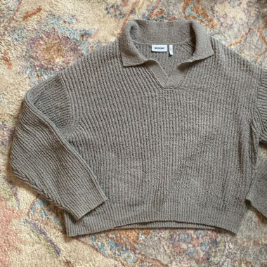 WEEKDAY oversized grey chunky sweater 