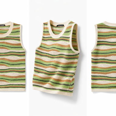 Striped knit tank top