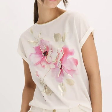 Blusa bianca con stampa floreale