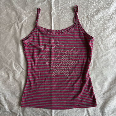 “Faded” Y2K striped tank top