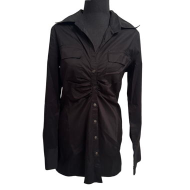 Dark-Vibe Shirt  S – Waist-Defining Fit