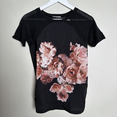 Zara Black Floral T-Shirt