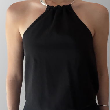 Body nero a collo alto Zara