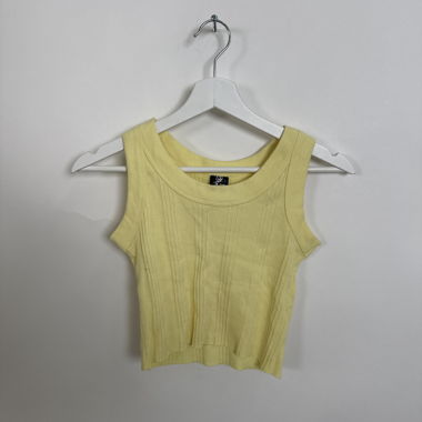 Yellow ribbed tank top