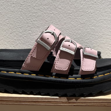 Dr. Martens Blaire rosa Plateau-Pantoletten