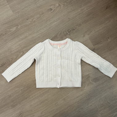 Cardigan en maille torsadée blanche Gymboree pour enfants (2Y)