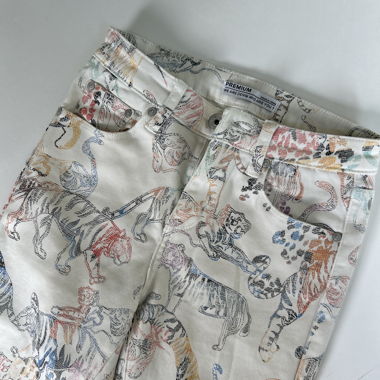 Jeans in denim stampato