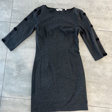 Robe grise NAF NAF manches 3/4 taille XS