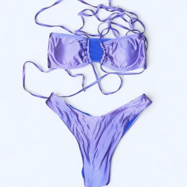 Blue Bikini Set with Strings