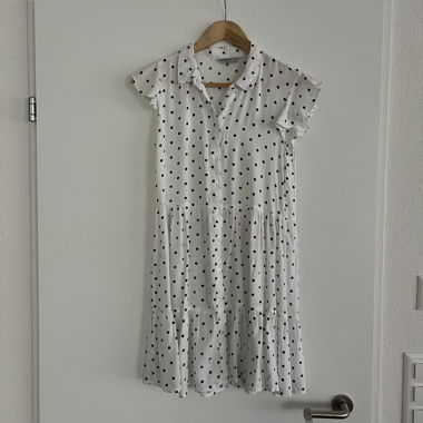 White Polka-Dot Cotton Dress