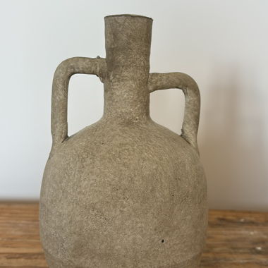 Beige/Grey Ceramic Vase